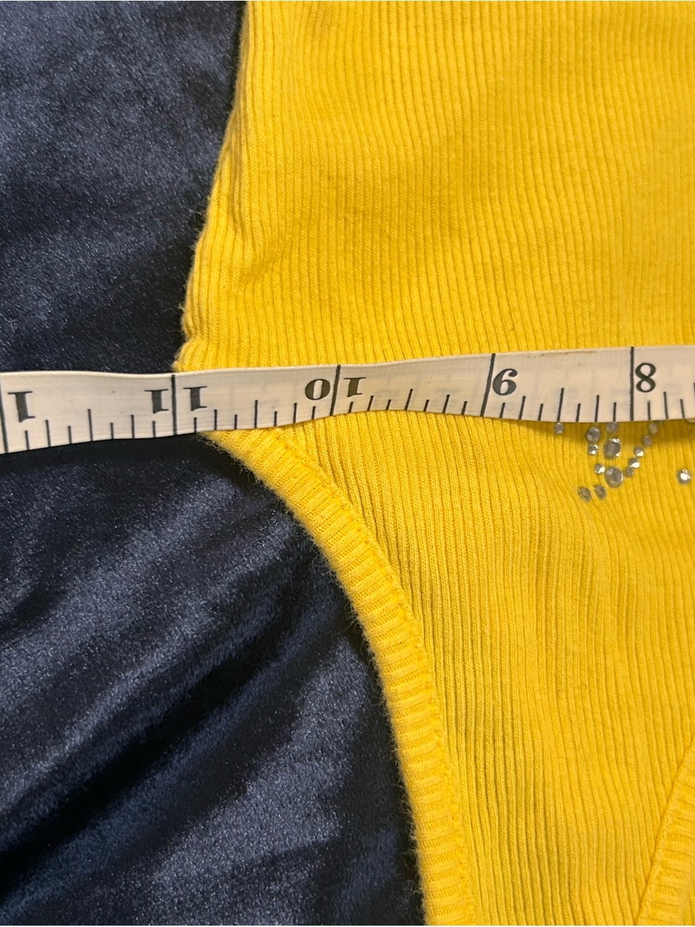 Guess Yellow Rhinestone Logo Tank Top - Picture 4 of 5